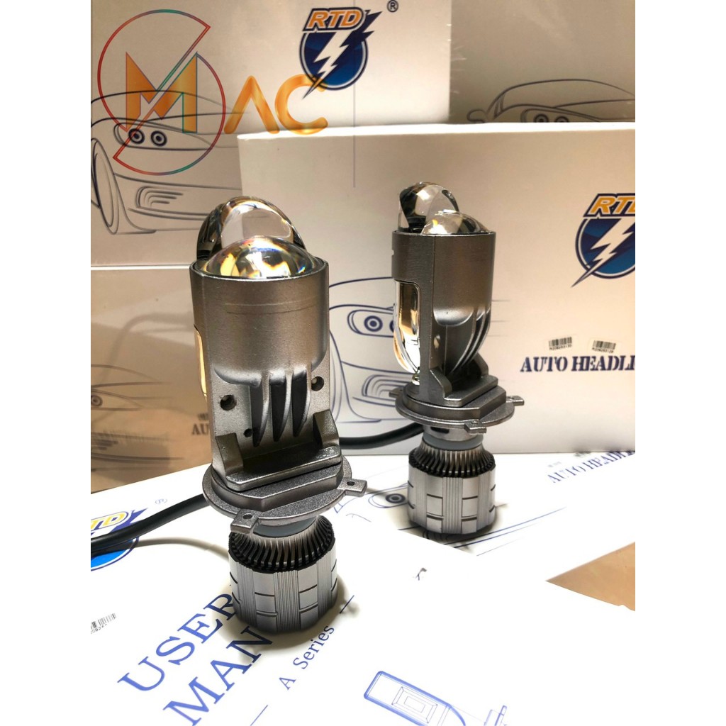 (Video thực tế) Cặp bi led mini mắt ếch A82 chân H4 40w loại 1 màu hoặc 2 màu tắt đi bật lại tự đổi 