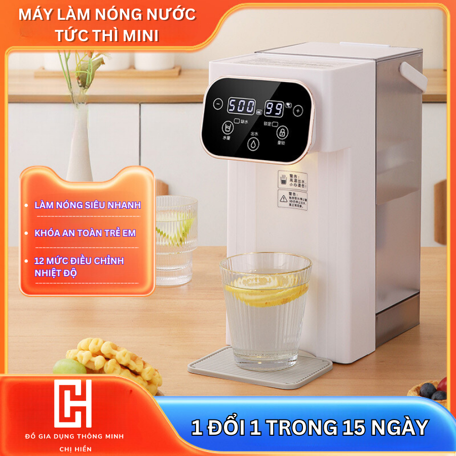 Máy Nước Nóng Mini Màn Hình LED Thông Minh Dung Tích 3L, Đun Nước Nóng Tức Thì 3s Có Ngay Nước Nóng
