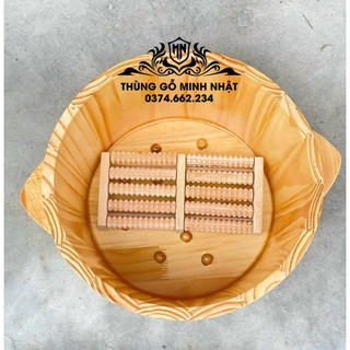 Chậu gỗ ngâm chân ⚡HÀNG L1⚡bồn ngâm chân gỗ có hạt massage và bàn lăn chân,chậu ngâm chân giữ nhiệt