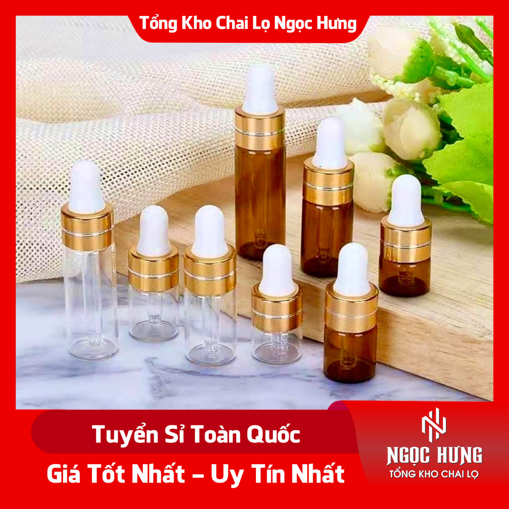 Lọ Chiết Seum 🏵️ Chai chiết serum Lọ Chiết Tinh Dầu Nước Hoa Thủy Tinh Mỏng 3ml/5ml