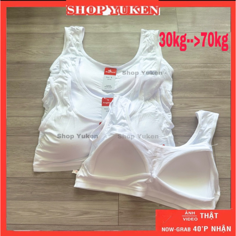 A026 Ba Lỗ Mút Liền . Áo Lót 3 Lỗ Cho học sinh big size 30-75kg . bra mút may liền chất cotton mát và bền 