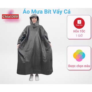 ÁO MƯA MỘT NGƯỜI BÍT KÍN KHÔNG XẺ TÀ CHẤT LIỆU VẢI DÙ VẨY CÁ CAO CẤP (SỈ IB)