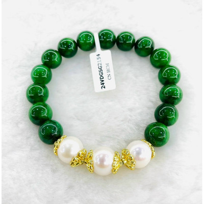 Vòng Tay Cẩm Thạch 10ly Xanh Lý Đậm Kèm Kiểm Định Sang Trọng Làm Quà Tặng - Ngọc Trai Trường Thịnh