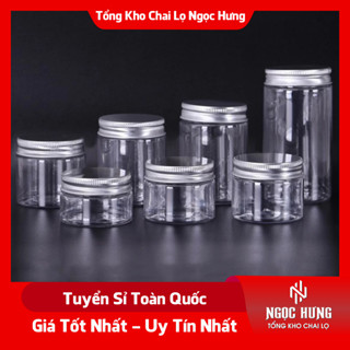  Hũ Nhựa Pet Nắp Nhôm Cao Cấp 50g 100g 200g Chiết Mỹ Phẩm - Hũ Đựng Kem 