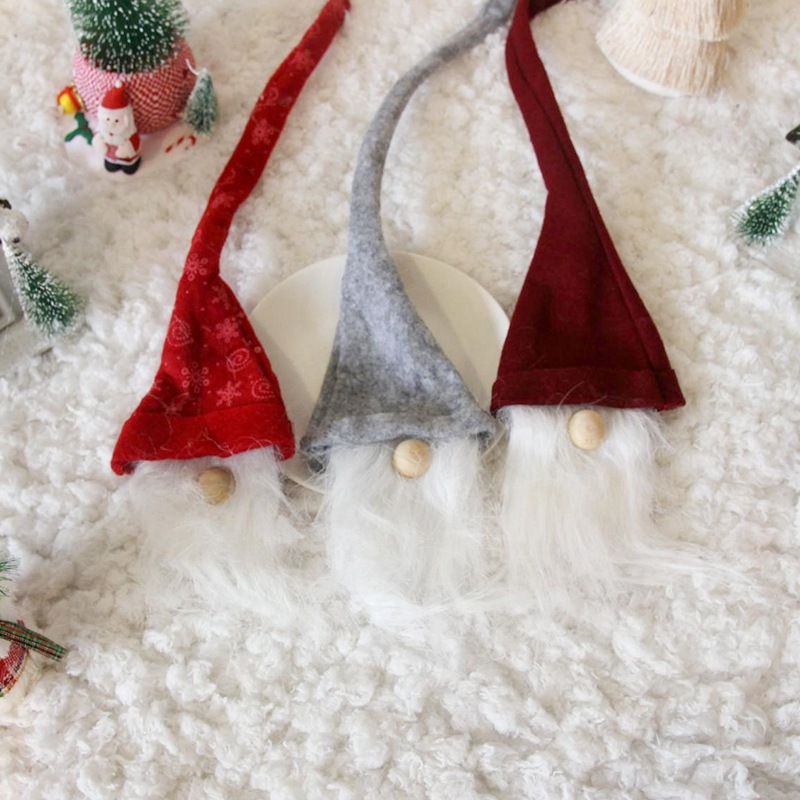Nón Noel Đuôi Dài N37 Trang Trí Chai Lọ Decor Giáng Sinh