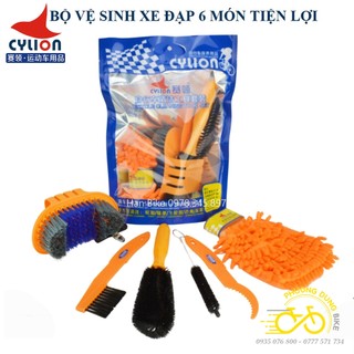 Bộ vệ sinh lau chùi rửa xe đạp CYLION 6 món