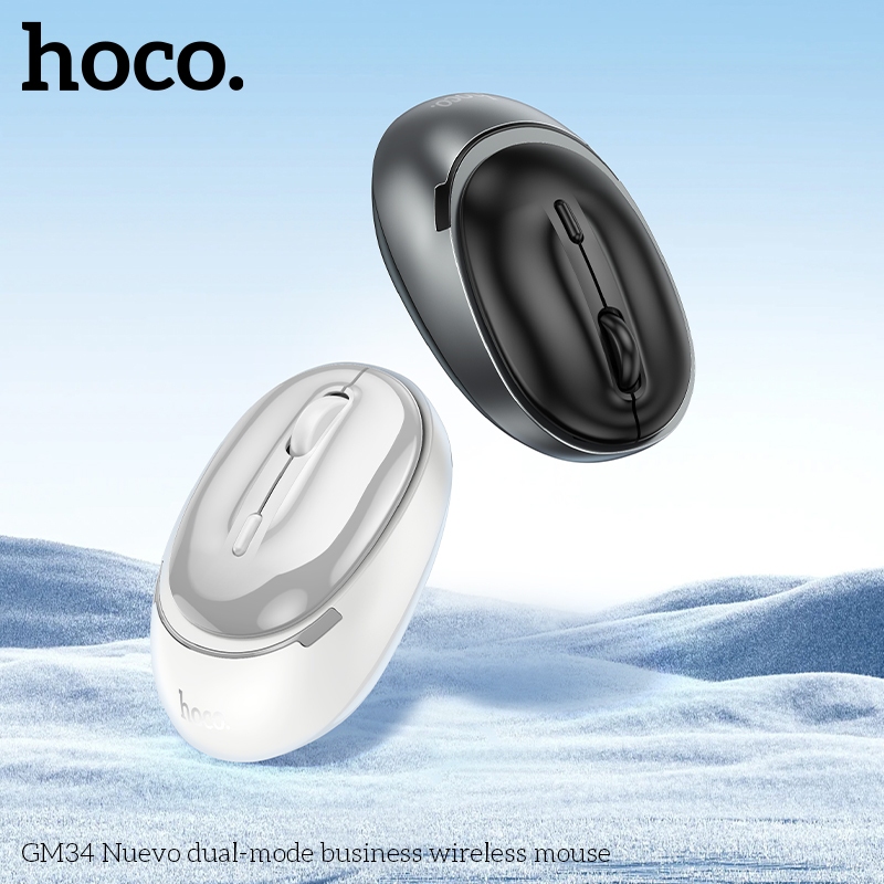 Chuột không dây Hoco GM34 hỗ trợ sóng 2.4g + bluetooth (3.0+5.2), nút bấm 4D