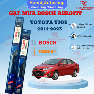 Gạt mưa ô tô toyota vios 2014 đến 2024 xương mềm, gạt mưa bosch aerofit cao cấp bộ 2 thanh kích thước 24*14 cho xe