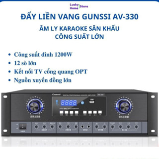 âm ly karaoke Đẩy liền vang  Amply karaoke AV - 330 công suất lớn sân khấu ,có cổng quang, âm ly karaoke gia đình
