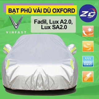 Bạt phủ xe hơi Vinfast Fadil, Lux A2.0, Lux SA2.0 áo trùm che phủ xe hơi, bạc phủ trùm xe ôtô vải dù oxford tráng bạc