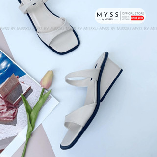 Giày guốc sục nữ MYSS 2 quai ngang đế xuồng 6cm cao cấp - SU204