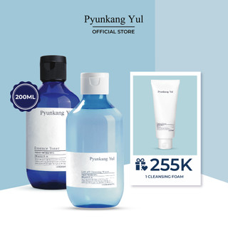 Combo Nước hoa hồng cấp ẩm Essence Toner 200ml + Nước tẩy trang làm sạch Low pH Cleansing Water 290ml Pyunkang Yul