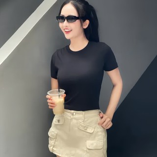 Áo thun Croptop nữ from ôm chất thun Bozip mềm mịn, Áo phông croptop thời trang MS103