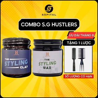 Combo Saigon Hustlers The Styling Clay & The Styling Wax 100g | Chính hãng Việt Nam - Tặng kèm lược