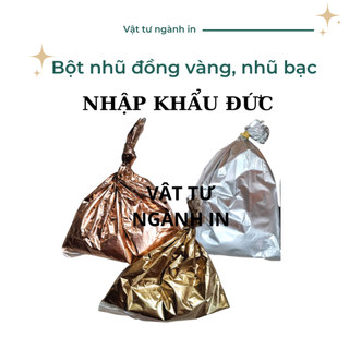 Bột nhũ đồng vàng, nhũ đồng bạc nhập khẩu Đức dùng pha sơn, in lụa , hội họa gói 100 gram