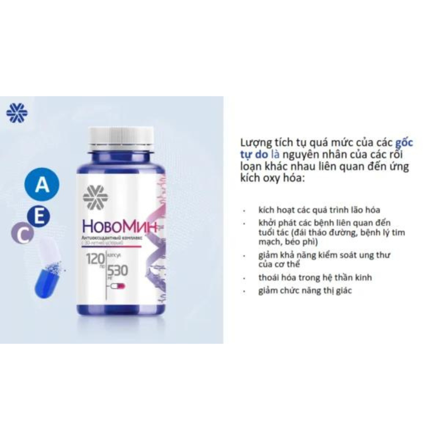 [ Hobomin ] Viên uống phục hồi tế bào khỏe mạnh Siberian Novomin Formula 4 – 120 viên/lọ