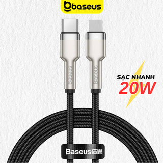 Cáp sạc nhanh 20W Baseus Metal dùng cho 8p 13 14 11 12 pro max .. dây dù PD20w siêu bền dài 1m 2m