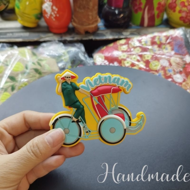 Nam châm dán tủ lạnh lưu niệm Việt Nam, hít tủ lạnh - fridge magnets , Xích lô