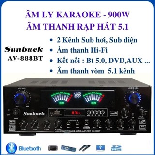 âm ly karaoke amply sunbuck AV 888BT .am ly karaoke bluetooth gia đình công suất lớn, âm thanh đỉnh