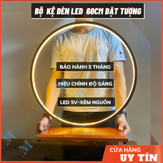 Kệ đèn hào quang đặt tượng SIZE ĐÈN 60CM- Kệ đèn led trang trí decor,thác khói trầm hương đèn Led