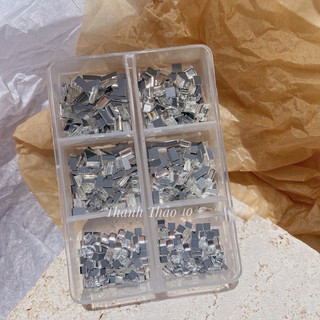 Set đá khối mix size trắng