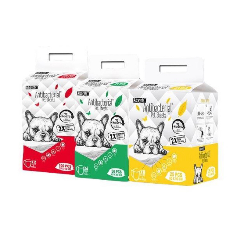 Tấm Lót Chuồng Cho Chó Mèo Absorb Plus Antibacterial Dog Training Pee Pad Kháng Khuẩn Khử Mùi