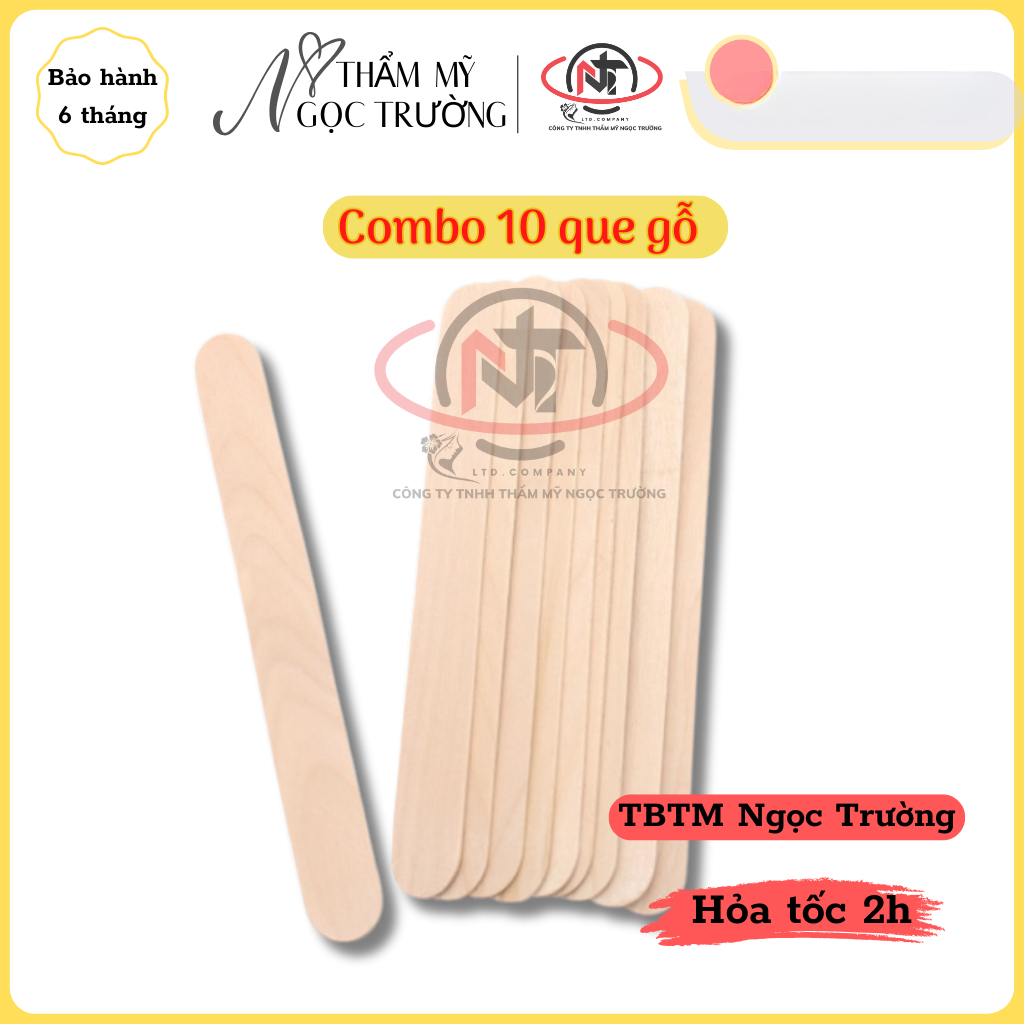 10 Que gỗ phết sáp wax lông 15cm