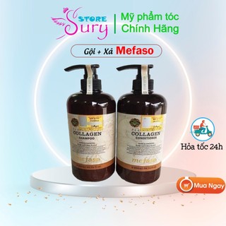 Cặp dầu gội - xả mefaso collagen 1700ml