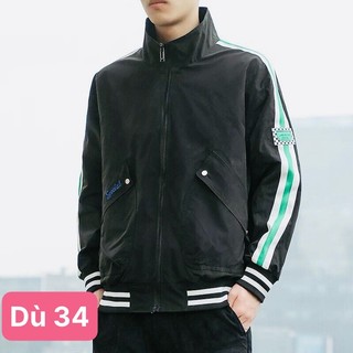 Áo khoác dù nam màu đen 3 sọc chất liệu dù gió 2 lớp cao cấp dáng form bóng chày bomber đẹp Havado H05 mẫu mới