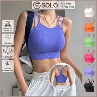 Áo Bra Dây Tập Gym Yoga Nữ CÓ MÚT Dáng Croptop Thun Dệt Mềm Co Dãn Thoáng Mát 𝙎𝙤𝙡𝙤 𝙎𝙥𝙤𝙧𝙩𝙨𝙬𝙚𝙖𝙧 808