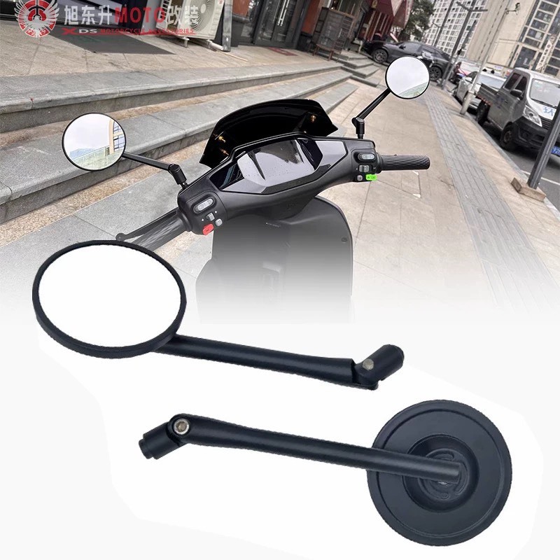 Gương xanh chống loá cao cấp gắn lô chân gương ghi đông cho xe classic, Cafe racer, Tracker