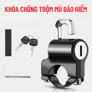 Khóa Chống Trộm Mũ Bảo Hiểm Gắn Ghi Đông, Khóa Treo Mũ Bảo Hiểm Có Móc Treo Đồ Chất Liệu Hợp Kim Nhôm Cứng Cáp