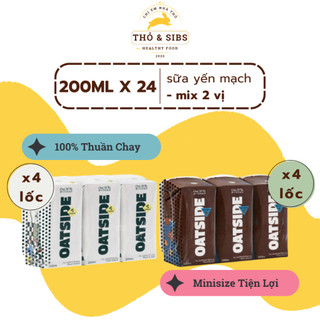 24 hộp Mix 2 vị Sữa yến mạch vị truyền thống và vị chocolate Oatside 200ml