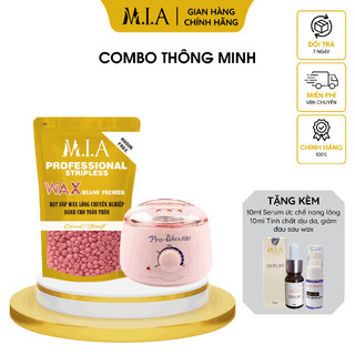 Combo wax lông cơ bản mia waxing kèm nồi nấu pro 100 + sáp cao cấp tặng kèm serum ức chế nang lông