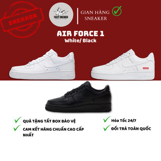 Giày thể thao trắng, giày sneaker full white black nam nữ basic dễ phối đồ, tặng tất.
