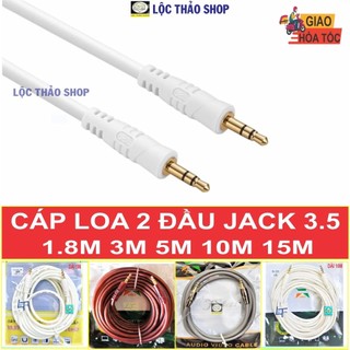 Cáp loa 2 đầu jack 3.5 dài 1.5M 3M 5M 10M 15M cao cấp (dây loa 2 đầu 3 li, dây 2 đầu 3.5)