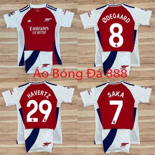 Bộ Quần Áo Bóng Đá Trẻ Em CLB Arsenal 24/25 - Chuẩn Mẫu Thi Đấu - Vải Polyester Gai Thái