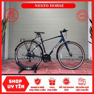  Xe Đạp NESTO HORSE • Khung-càng nhôm Shimano Altus 3*8 phanh V Shimano moay-ơ bi côn cối thả 