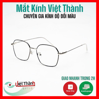HCM Mắt kính cận gọng kim loại mảnh lục giác form vừa lắp được cận LG8