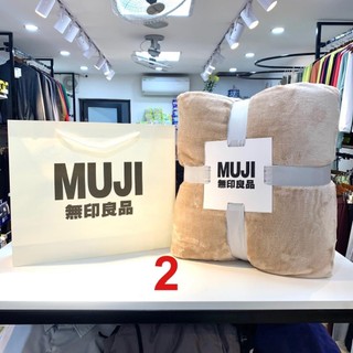 Chăn Lông Tuyết Muji 2 Mặt Mềm Mịn Cao Cấp Tặng Kèm Túi Giấy