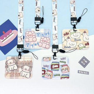 Dây Đeo Thẻ Học Sinh Sinh Viên, Dây Đeo Kèm Bao Đựng Thẻ Ngang Họa Tiết Hoạt Hình Đáng Yêu