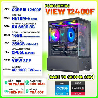 Bộ máy tính i5 12400f h610m 16g 256g rx6600 8g -36t