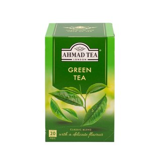 Trà Xanh AHMAD túi lọc 40g - AHMAD Pure Green Tea (túi lọc có bao thiếc - 20 túi/hộp)
