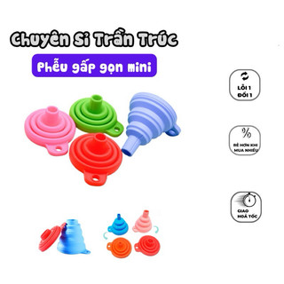 [MÀU NGẪU NHIÊN]Phễu silicon mini gấp gọn chịu nhiệt tốt, quặng gấp gọn chiết mực máy in - Dụng cụ chiết chất lỏng