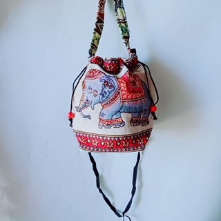 Túi rút  đeo chéo thổ cẩm  mini size 20cm