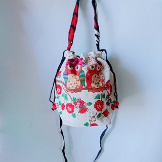 Túi rút  đeo chéo thổ cẩm  mini size 20cm