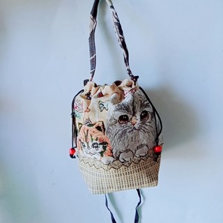Túi rút  đeo chéo thổ cẩm  mini size 20cm