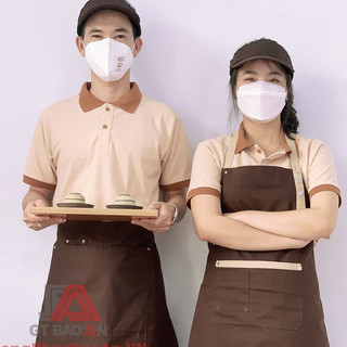 Áo Thun Polo Đồng Phục Quán Cafe,Trà Sữa, Nhà Hàng Màu Kem