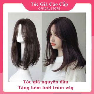 Tóc giả nguyên đầu cúp 30cm- mái dài- tặng kèm lưới, 1247