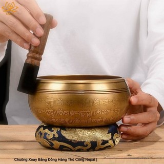Chuông xoay tây tạng nepal bằng đồng hàng thủ công cx01